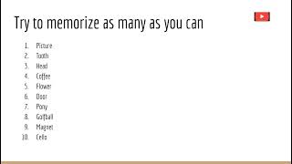 Word Recall Test Video