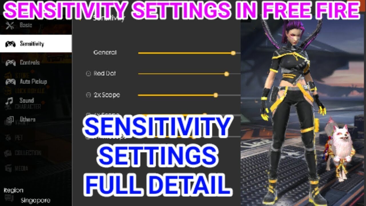 Sensitivity Settings Full Details In Free Fire Free Fire Sensitivity Best Settings Youtube