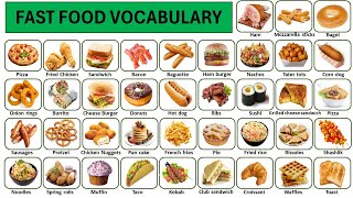Fast food vocabulary| Food names in English _ English vocabulary