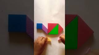 #tangram puzzle of turtle🐢#shorts #craftypihu #puzzle