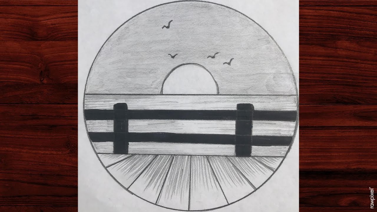 How to draw Easy circle drawing | Easy circle scenery drawing || Easy ...