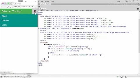 W3.CSS: Xây dựng MenuTop Responsive bằng W3.CSS và JavaScript