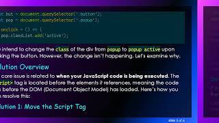 Fixing the Issue: Why classlist.add Might Not Be Working in Your JavaScript Code