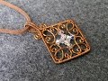 how to wrapping square pendant - handcrafted copper jewelry 223