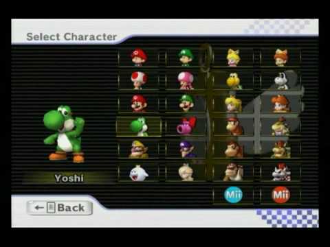 All Mario Kart Wii Characters And Vehicles - YouTube