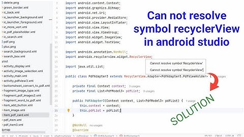 Can not resolve symbol recyclerView android studio