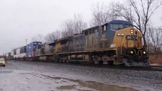 (HD) CSX intermodal train engine 90 (CW44AC/H) leading at Attridge road!