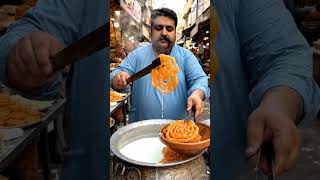 🔥 Crispy Jalebi Dipped in Fresh Milk | Pakistani Food Street #youtubeshorts #frozenmilk #milkice