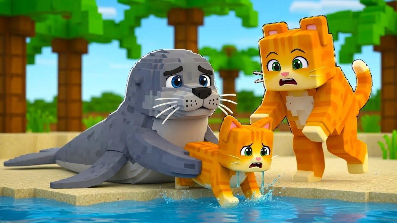 Ginger Kitten Almost Drowns… The Rescue Will Make You Cry 😭| Ginger Minecraft Story 🐱