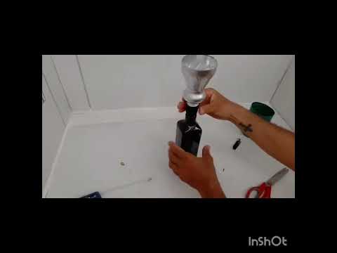 faça seu vaso decorativo. garrafa de vidro