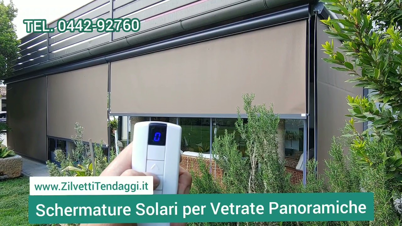 Soluzione proteggere vetrate scorrevoli; tende da sole avvolgibili per vetrate panoramiche