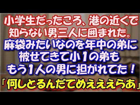 【修羅場】 小学生だったころ、港の近くで知らない男三人に囲まれた。麻袋みたいなのを年中の弟に被せてきて小１の弟ももう１人の男に担がれてた！「何しとるんだてめえええらああああ」 スカッと修羅場ラバンダ