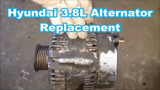 HYUNDAI VERACRUZ ALTERNATOR REPLACEMENT 2007-2012 how to replace EASY QUICK VERSION 3.8L