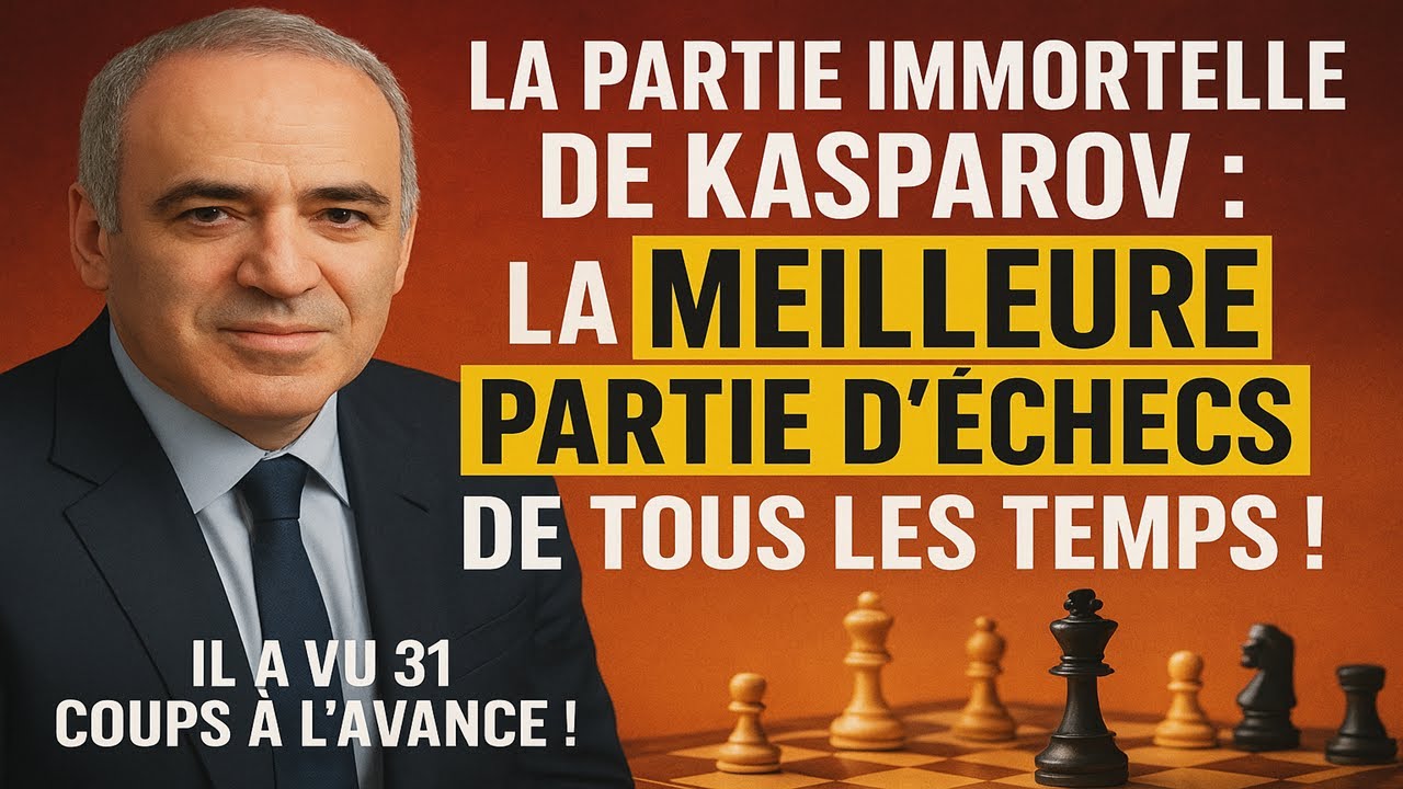 Kasparov : La MEILLEURE PARTIE D'ÉCHECS de tous les temps ! Il a vu 31 coups à l'avance !
