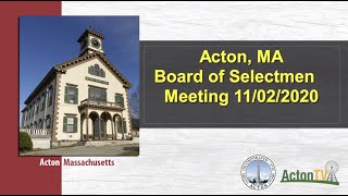 Acton, MA Board of Selectmen Meeting 11/02/2020