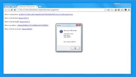 Demo Blockchain: URI handler (BIP 122)