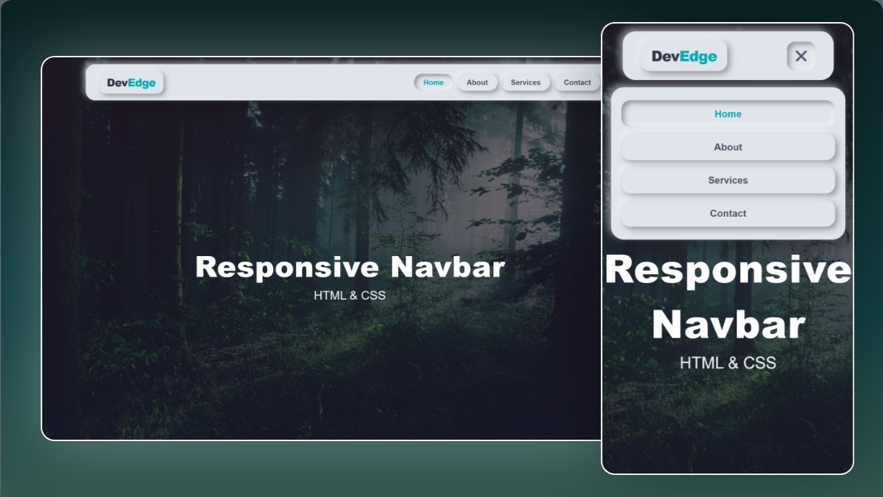 How to Create Responsive Navbar Using HTML, CSS, & JS | Neumorphic ...