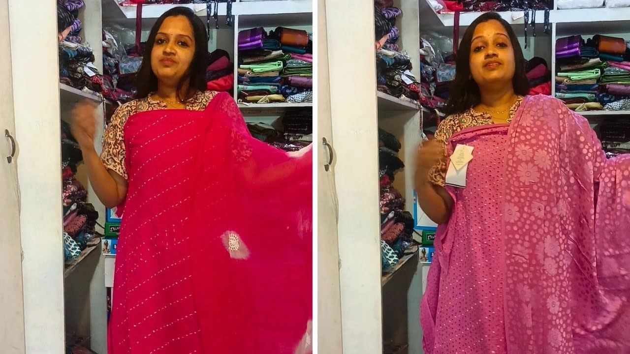Cotton cutwork churidhar material collections - YouTube