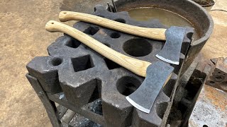 Forging axes from shop trash