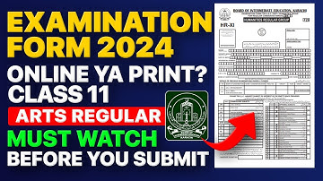 How to Fill Examination Form class 11 | Board Of Intermediate Education Karachi | #ARTS #humanities