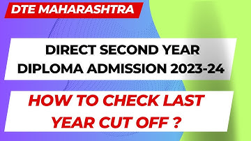 Direct second year diploma cutoff/How to check diploma cutoff/DTE Maharashtra/MSBTE Diploma.