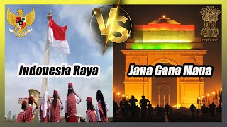 Download lagu Indonesia Raya vs Jana Gana Mana | INDONESIA vs INDIA National Anthem (Independence Day Tribute)