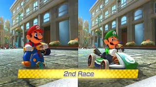 Mario Kart 8 Deluxe | City Inspired Tracks | 2 Player (Mario vs Luigi) | 4K