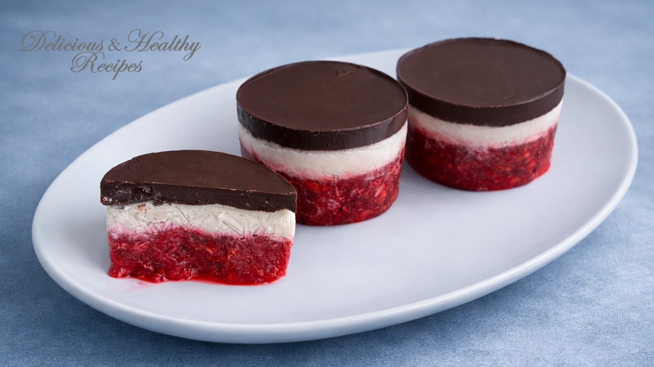 Strawberry–Raspberry Frozen Bites | Healthy 3‑Layer Treat - YouTube