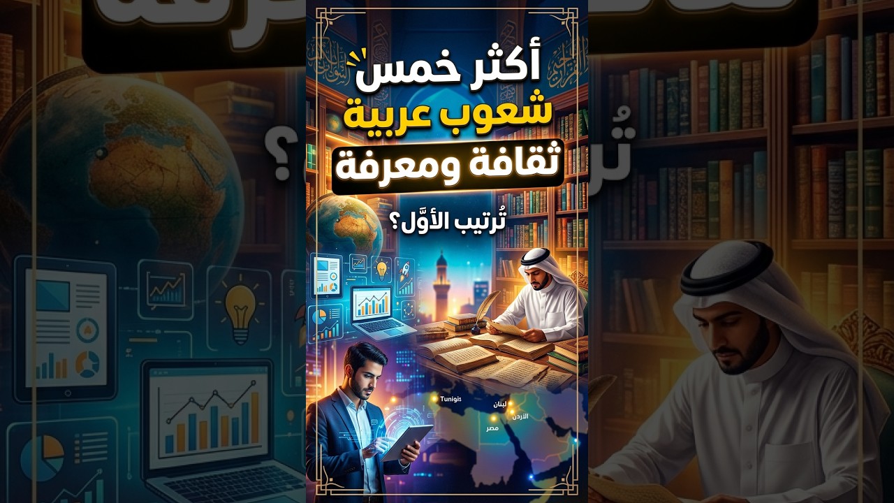 أكثر 5 شعوب عربية ثقافةً ومعرفةً! #إحصائيات_عربية #حقائق #شورتس