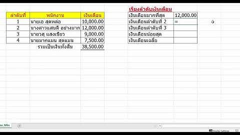 การใช้คำสั่ง Max และ Min (Excel)