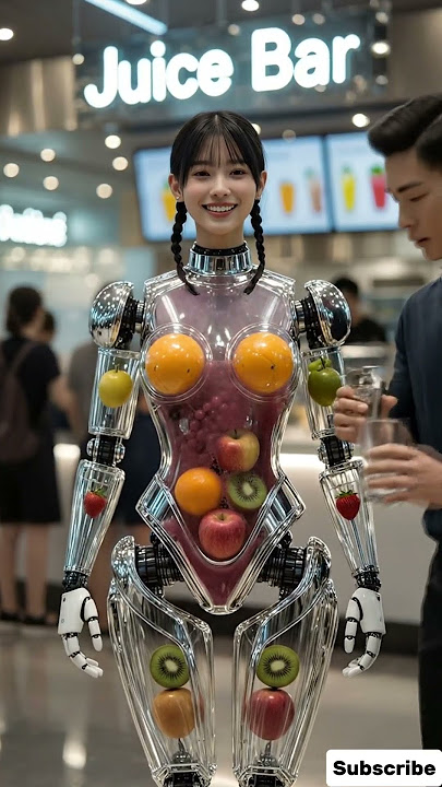 Mix Fruits Dispenser Robot #futuristic #technology #humanoid #robot #sriracha#Al