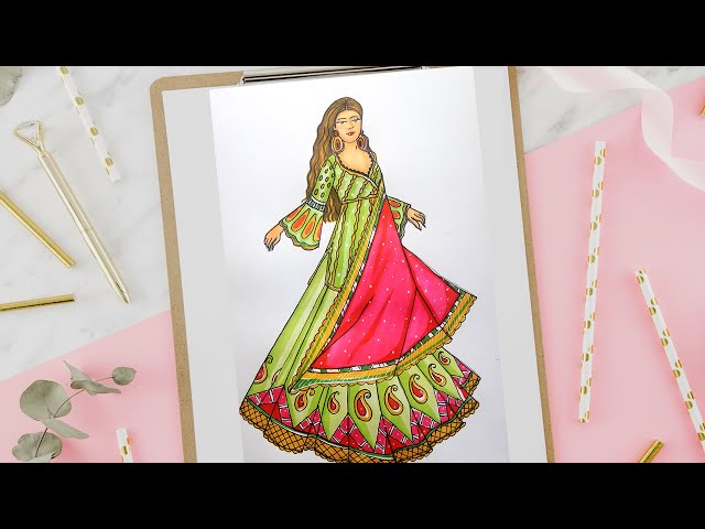 Indian Girl Traditional Dress Stock Vector - Illustration of diwali, east:  40959650