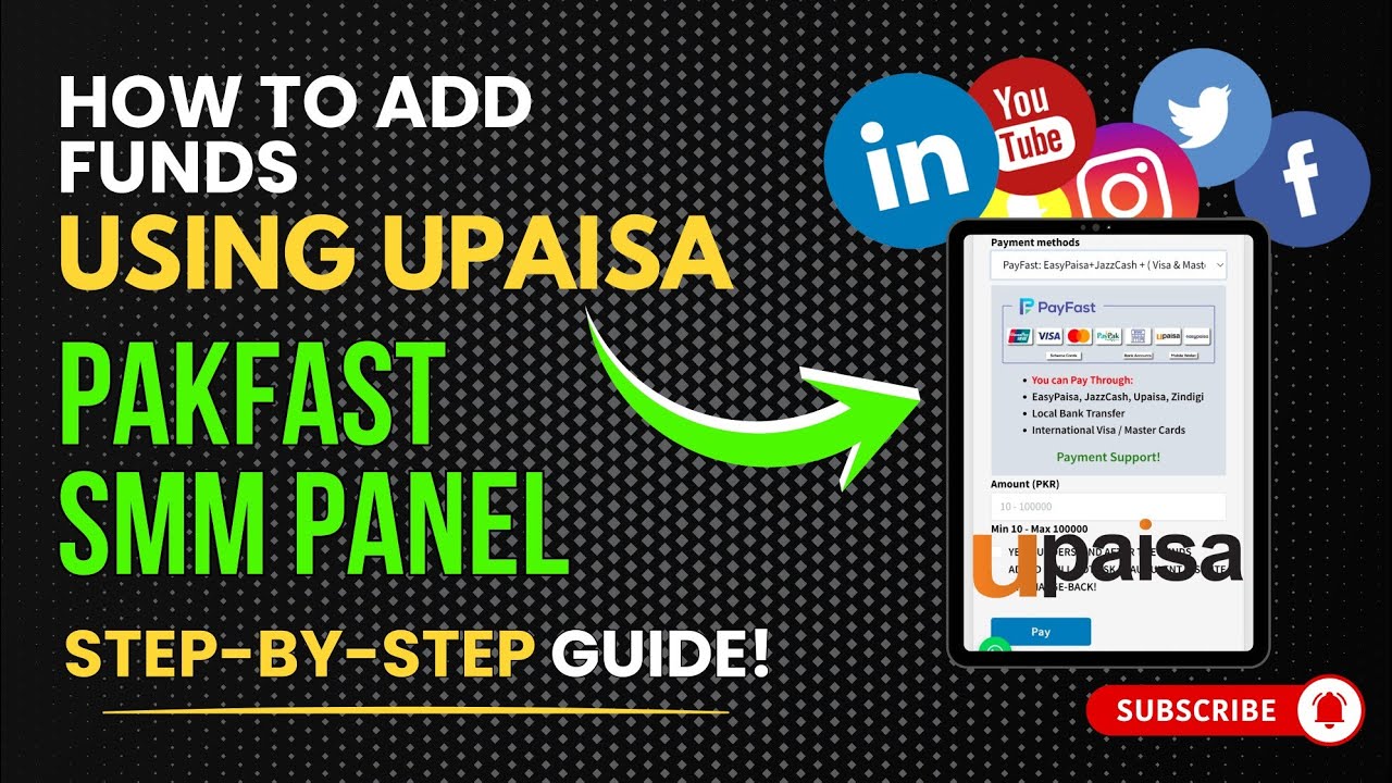 How to deposit funds with Upaisa in PakFast SMM | Add funds in smm panel
