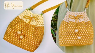 Crochet Tutorial Shoulder bag Easy || Cara Membuat Tas Rajut Bahu Cantik Motif Granny Untuk Pemula