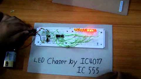Simple LED Chaser circuit by IC 4017 + IC 555