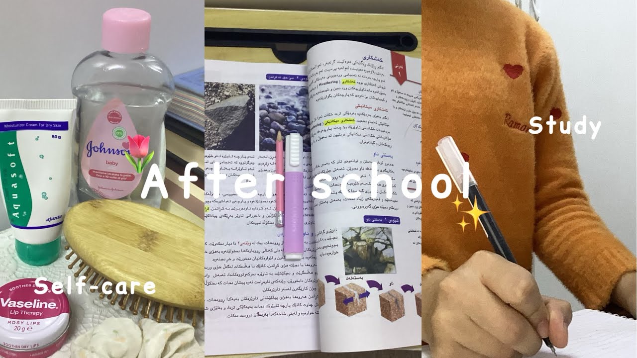 After school routine ~🩰~ «studying , self-care , snacks ,….»  English & Kurdish subtitles ✨