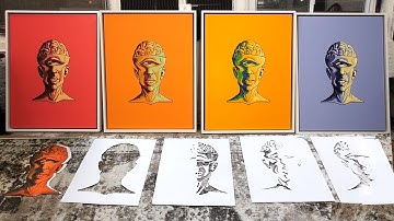 How to Make a Multi-Layered Stencil - My Biggest Canvas Project (Full Process)