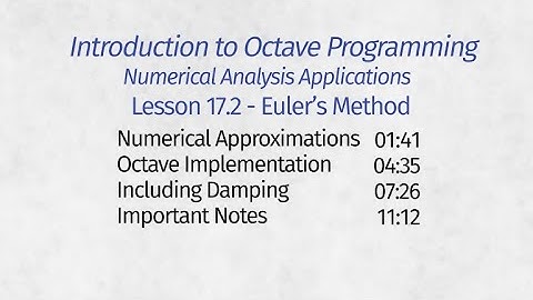 Octave Programming Lesson 17.2 - Euler