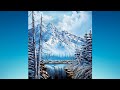 Bob Ross Style by CRI Painting Tutorial &quot;Winter Bridge&quot; | Original Landscape Painting Tutorial