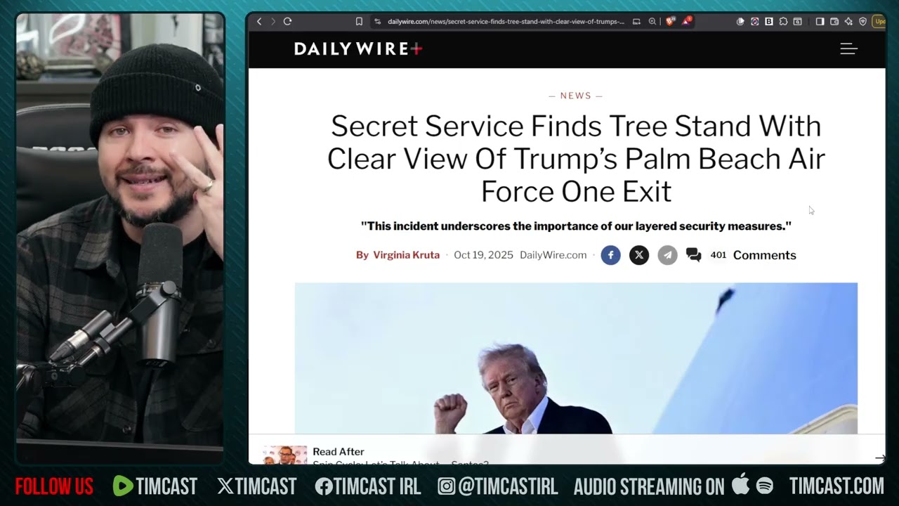 Assassination Plot On Trump FOILED, Hunting Platform Found Aimed At Air Force One | Tim Pool