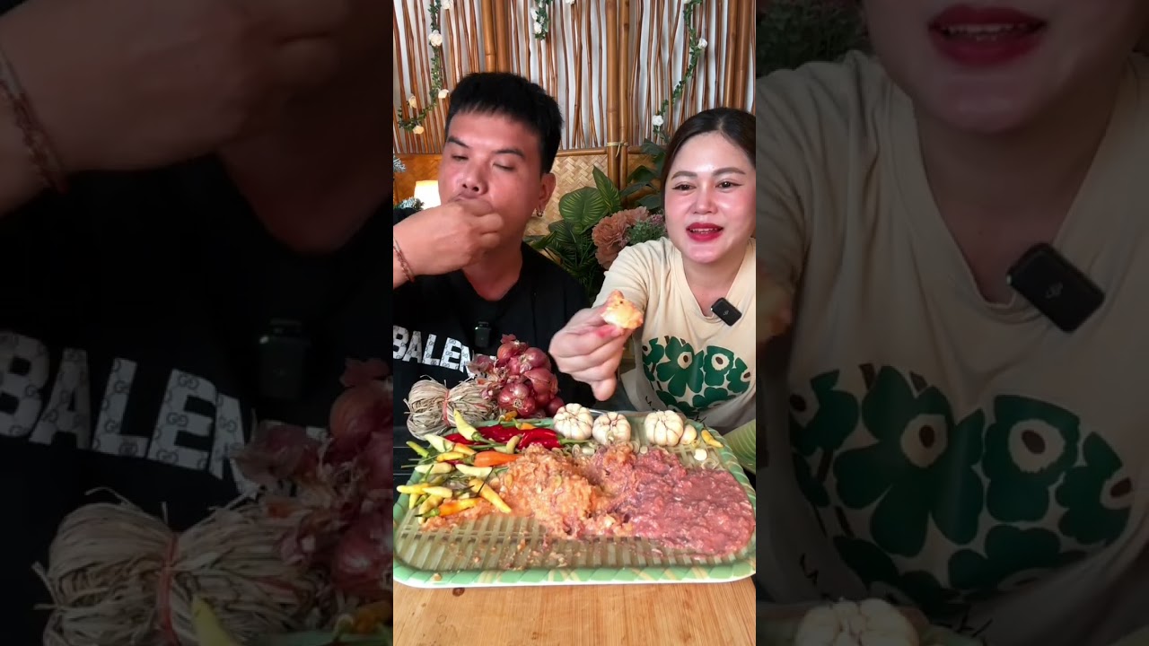 ของแซ่บบ้านเฮา ส้มไข่ปลา ส้มขี้ปลาโบราณ แกล้มพริกสด กระเทียม โรยตะไคร้ซอย ข้าวเหนียวร้อนๆ