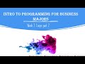 Intro to Programming for Business Majors: Week 7 - Loops Part 2
