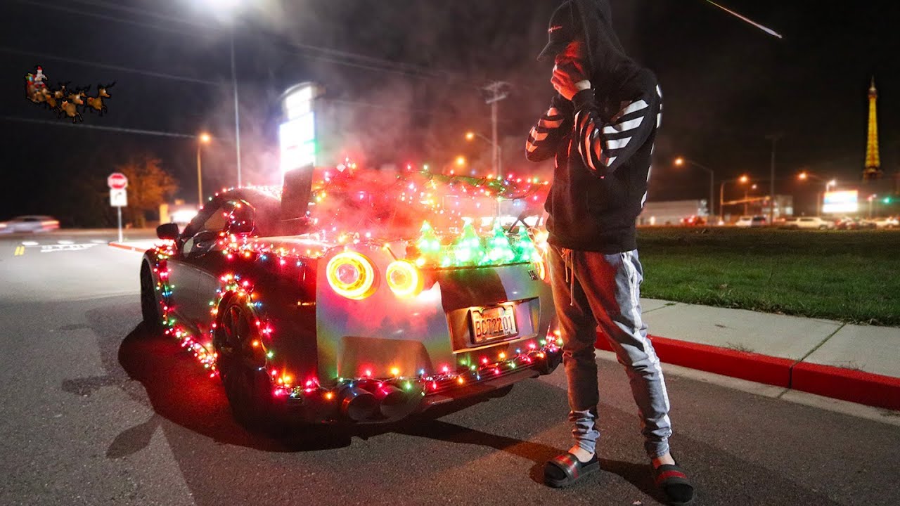 EXTREME SUPERCAR FULL OF CHRISTMAS LIGHTS MAKE OVER PRANK! David Vlas