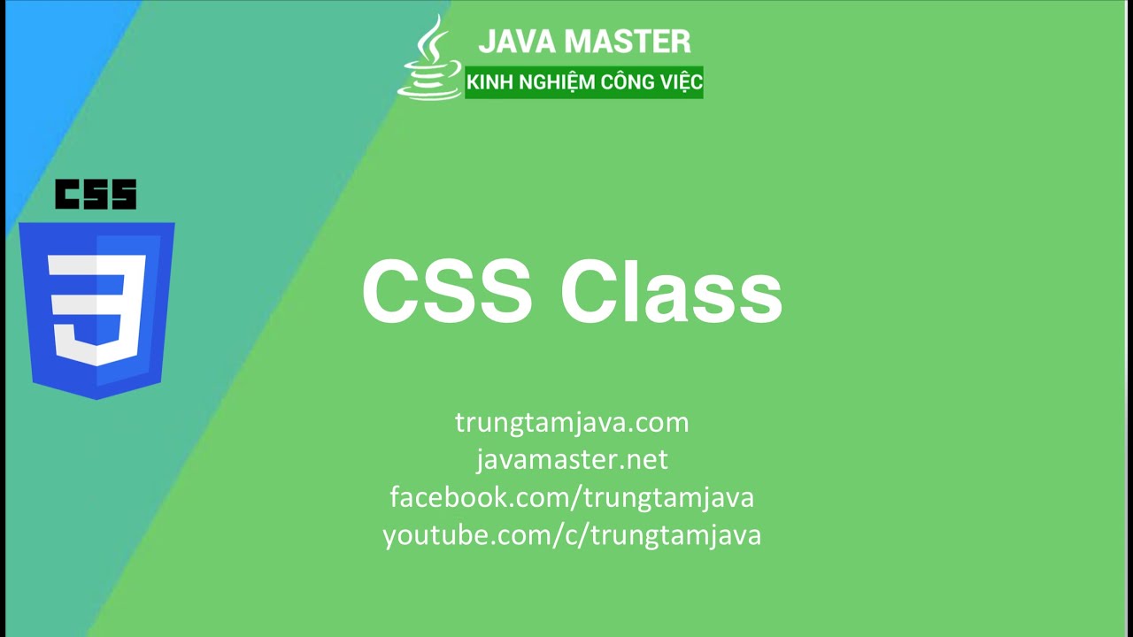 CSS 05 - CSS Class - Trung Tâm Java Master - YouTube