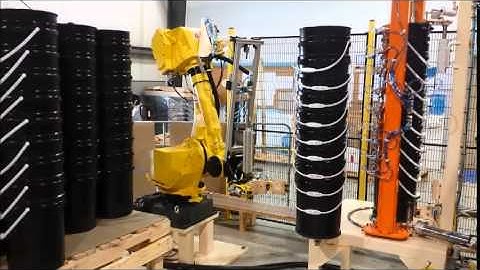 Robotic Pail Stack Depalletizer and Orienter
