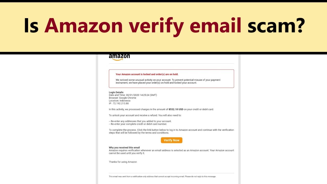 Amazon Email You Account Has Been Locked Scam Or Legit Notice Youtube