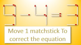 MatchStick Puzzle 9-4=3