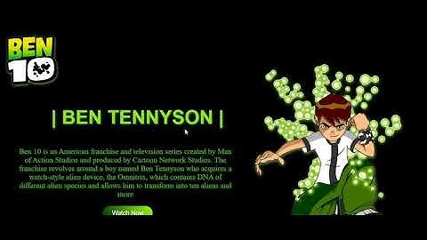 Ben 10 Web design using HTML &CSS