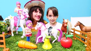 Barbie videoları. Barbie ve Chelsea Ümit'in at çiftliğine geliyor. Kız oyunları Resimi