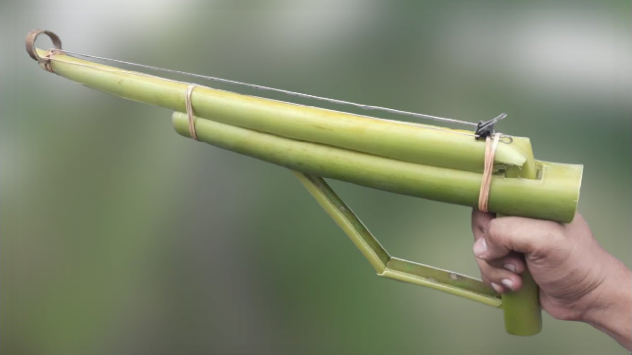  Cara  Membuat  Tembak Dari  Pelepah  Pisang  Peluru Karet 